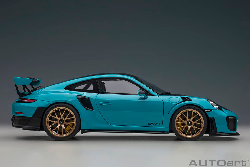 Autoart 1/18 Porsche 911 Gt2 Rs Weissach Pkg Blue/Carbon 78175