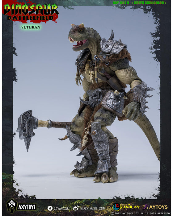 Axytoys Dinosaurier-Schlachtfeld-Veteranensoldat, grün, 1/12 Actionfigur – Japan