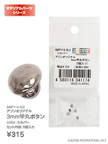 AZONE Amp113-Slv Doll Material Parts AZONE Original 3Mm Round Button Silver