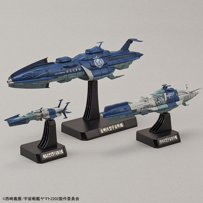 Bandai 1/1000 Yamato 2202 U.n.c.f. Yunagi Combined Cosmo Fleet Set Model Kit