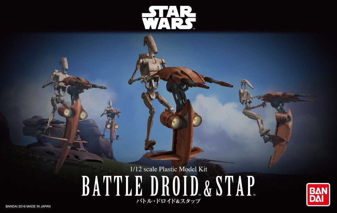 Bandai 1/12 Battle Droid & Stap Plastic Model Kit Star Wars