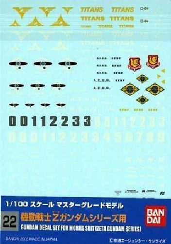 Bandai Gundam Decal No.022 For Mg 1/100 Z Gundam Series - Japan Figure