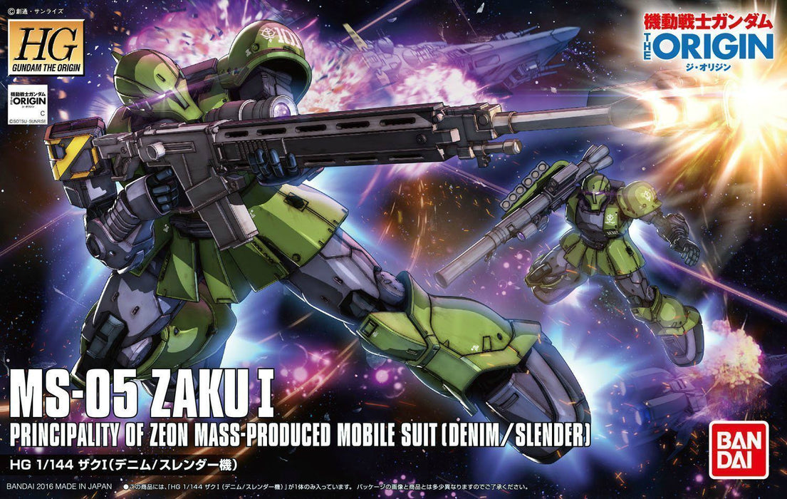 Bandai Hg 1/144 Ms-05 Zaku I Denim / Slender Use Model Kit Gundam The Origin - Japan Figure