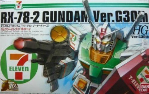 Bandai Hg 1/144 Rx-78-2 Gundam Ver G30th Seven Eleven Color Plastic Model Kit