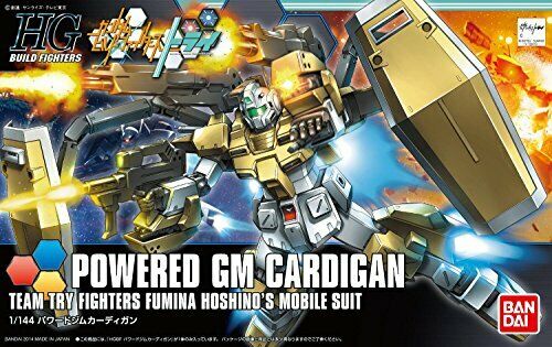 Bandai Hgbf 1/144 Powered Gm Cardigan Gundam Kit de modèle en plastique