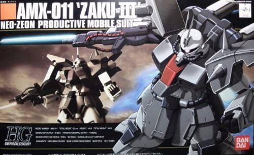 Bandai Hguc 1/144 Amx-011 Zaku Iii Plastic Model Kit Mobile Suit Gundam Zz Japan - Japan Figure