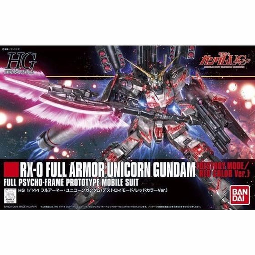 Bandai Hguc 1/144 Full Armor Unicorn Gundam Destroy Mode Red Color Ver Model Kit - Japan Figure