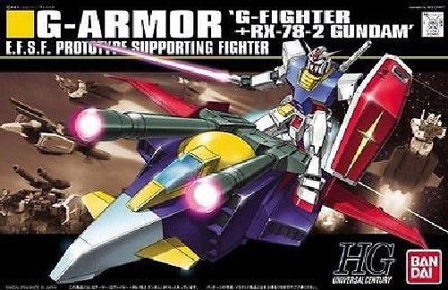 Bandai Hguc 1/144 G-armor G-fighter + Rx-78-2 Gundam Plastic Model Kit Japan - Japan Figure