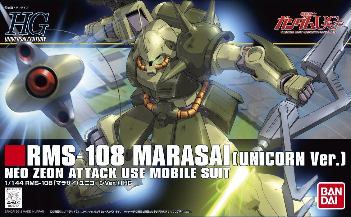 Bandai Hguc 1/144 Rms-108 Marasai Unicorn Ver Plastic Model Kit Gundam Uc Japan - Japan Figure