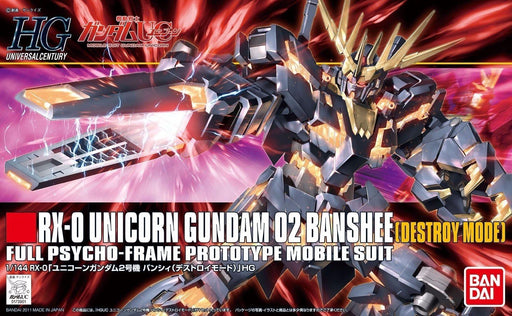 Bandai Hguc 1/144 Rx-0 Unicorn Gundam 02 Banshee Destroy Mode Plastic Model Kit - Japan Figure