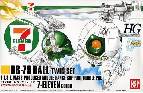 Bandai Hguc Rb-79 Ball Twin Set 7-eleven Color Plastic Model Kit Gundam - Japan Figure