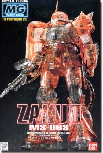 Bandai Mg 1/100 Ms-06s Zaku Ii Char's Custom Crystal Ver Plastic Model Kit - Japan Figure