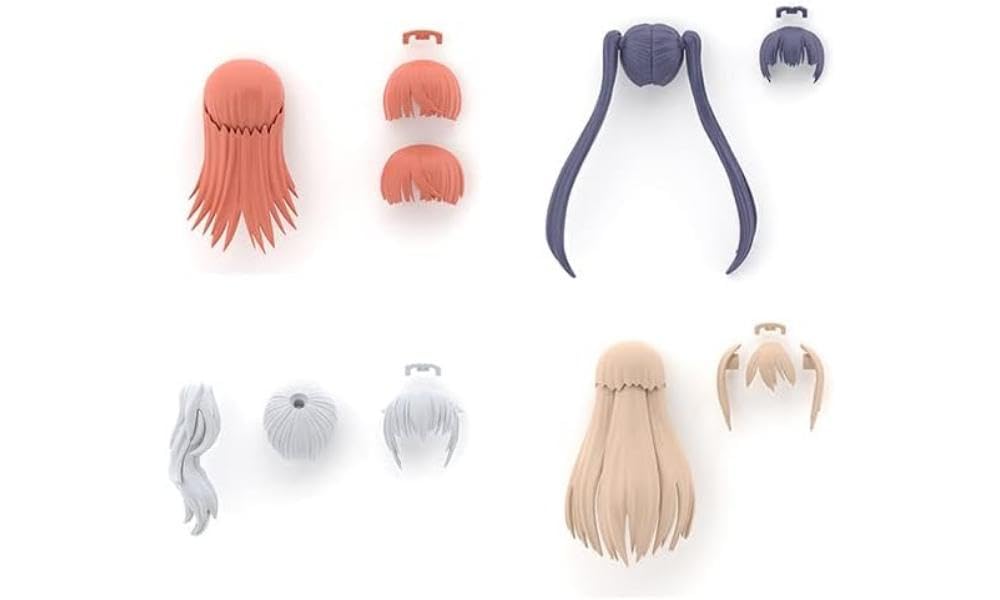 Bandai Spirits 30Ms Vol.7 Hairstyle Parts 4 Types Color-Coded Plastic Models
