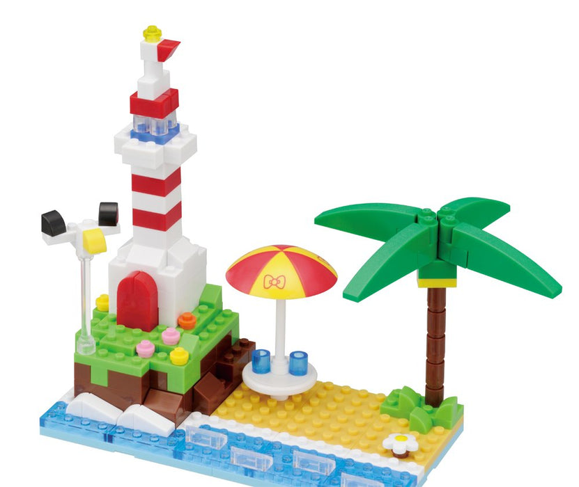 KAWADA Pk-006 Nanoblock Plus Sanrio Hello Kitty Beach With A Lighthouse