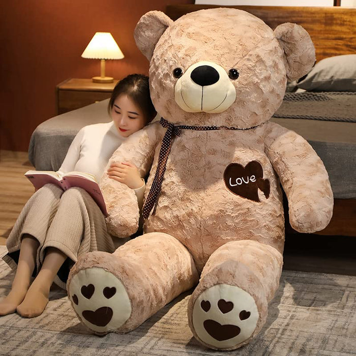 Bears'Home Oreiller Ours en Peluche 130 cm Rose Marron