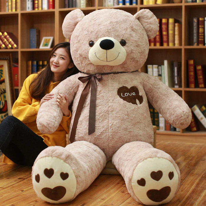 Bears'Home Oreiller Ours en Peluche 130 cm Rose Marron