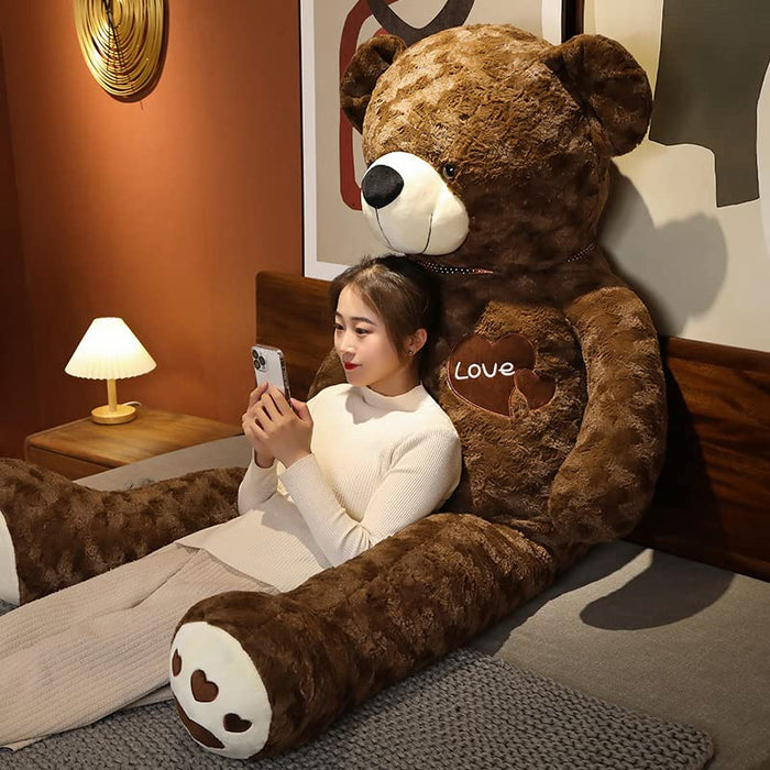 Bears'Home Plush Teddy Bear Pillow 130cm Pink Brown