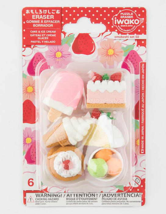 Iwako Japan Blister Pack Funny Eraser Cake