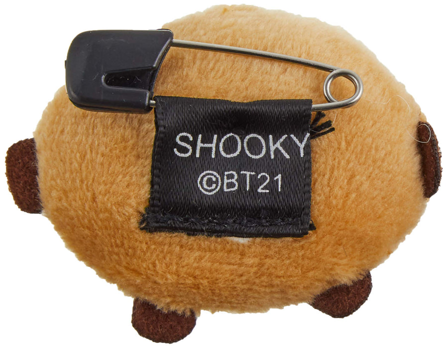 Sekiguchi BT21 Shooky Plush Badge - Soft Collectible Pin Accessory