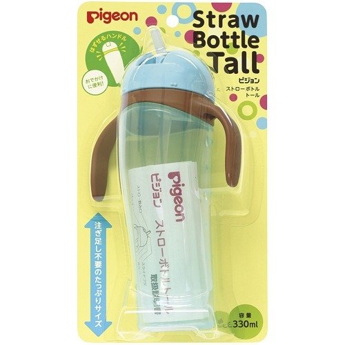 Pigeon Straw Bottle 330Ml Type Blue Bulk 10 Set - Made In Japan