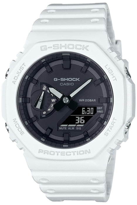 Casio G-Shock Men's GA-2100-7Ajf White Watch with Carbon Core Guard Structure