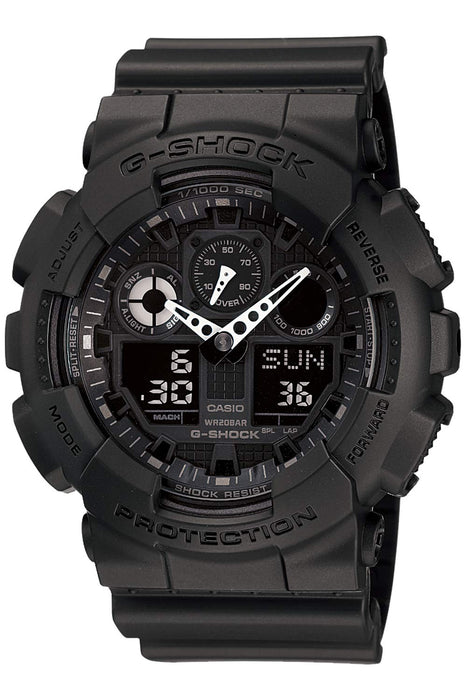 Casio G-Shock Herren-Armbanduhr, schwarz, Original-Inlandsprodukt, Modell GA-100-1A1JF