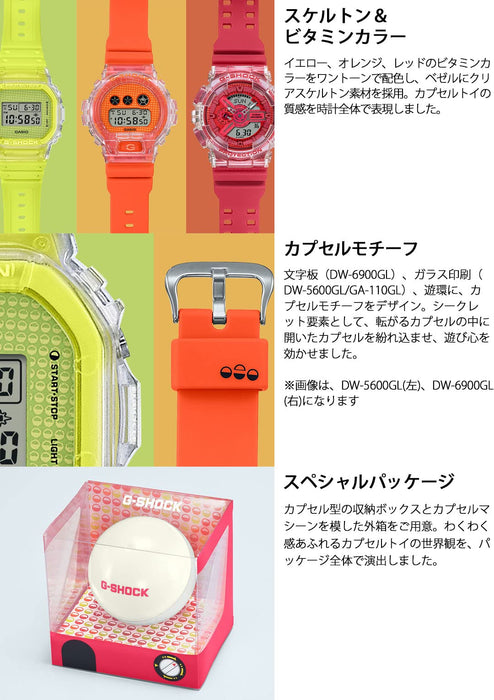 Casio G-Shock Lucky Drop Series GA-110GL-4AJR Men's Red Watch Made in Japan