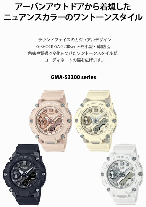 Casio G-Shock Women's Mid-Size White Watch - Genuine Domestic Model GMA-S2200M-7AJF