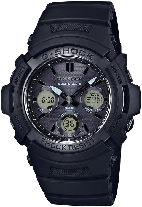 Montre Casio G-Shock pour hommes AWG-M100SBB-1AJF - Synchronisation radio à énergie solaire modèle domestique noir