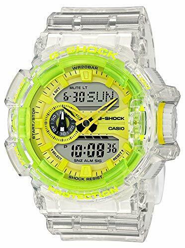 Casio G-shock Watch Ga-400sk-1a9 Men's Clear Yellow Analog Digital Round Face