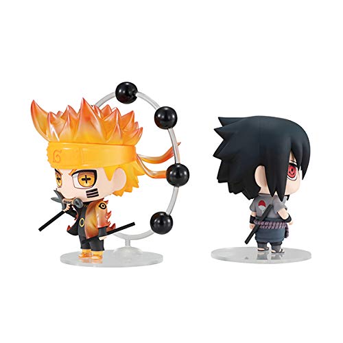 Chimi Mega Buddy-Serie! Naruto Shippuden Uzumaki Naruto Uchiha Sasuke Shinobi Weltkrieg Set Ca. 65 mm PVC vorlackierte komplette Figur