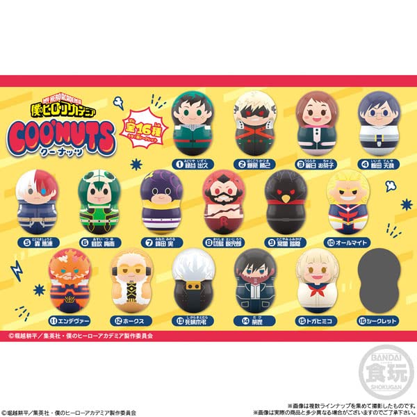 BANDAI Candy Coo'Nuts Daruma Collection de figurines My Hero Academia Boîte de 14 pièces