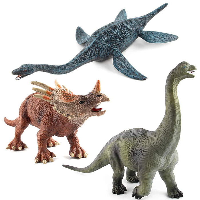 Corper Toys Dinosaurier 3er Set: Styracosaurus Plesiosaur Brachiosaurus