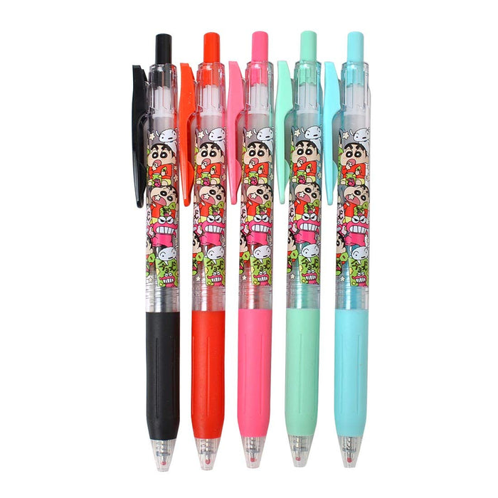 Crayon Shin-Chan Sarasa Clip-Kugelschreiber, 5er-Set, 0,5 mm, Farbstift, Charakterwaren, Pendeln zur Arbeit oder Schule, Grundschüler, stilvoll, süß