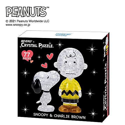Beverly 50274 Crystal 3D Puzzle Snoopy & Charlie Brown (77 Pieces) Snoopy Crystal Puzzle