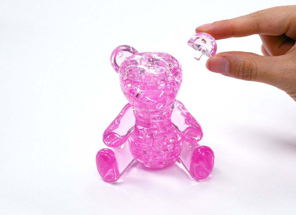 Beverly Teddy Bear (Pink) Standard Crystal Puzzles Teddy Bear 3D Puzzle Toys