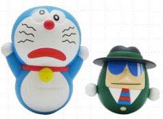 Poupée gobelet japonaise ENSKY Doraemon et Korobashi-Ya