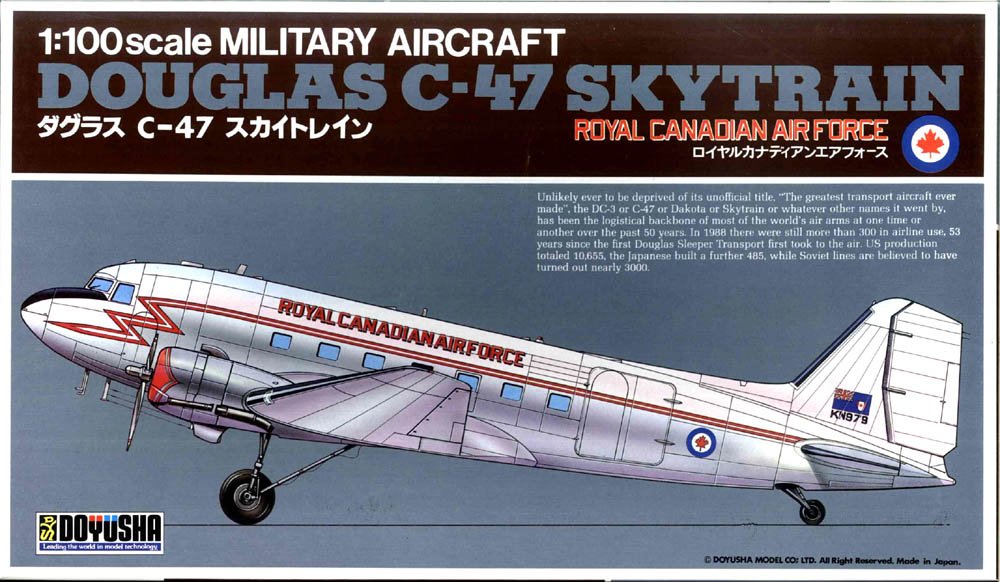 DOYUSHA 400241 C-47 Canada Royal Canadian Airforce 1/100 Scale Plastic Kit