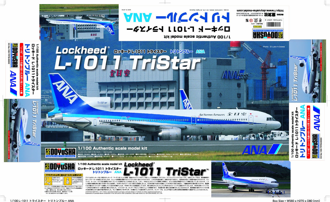 DOYUSHA 420416 L-1011 Tristar Ana Nippon Airway Triton Blue 1/100 Scale Kit