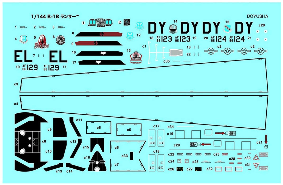 DOYUSHA 412633 Us Air Force B-1B Lancer 1/144 Scale Kit