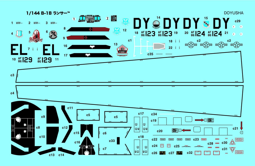 DOYUSHA 412633 Us Air Force B-1B Lancer Bausatz im Maßstab 1:144