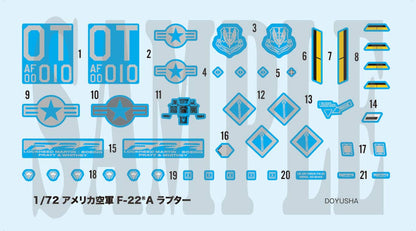 DOYUSHA 1/72 Us Air Force F-22A Raptor Plastic Model- Japan Figure Store - #1 Bring To You The Best Japanese Goods