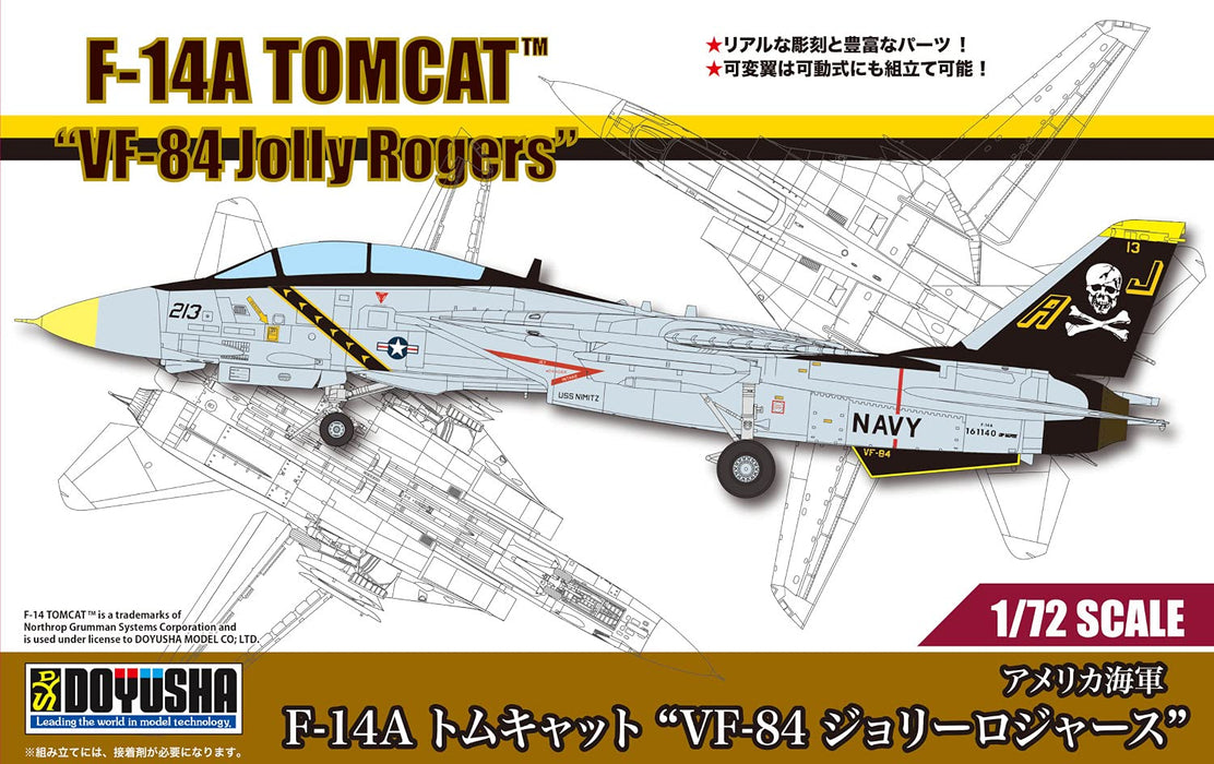 DOYUSHA 1/72 Us Navy F-14A Tomcat Vf-84 Jolly Rogers Plastic Model