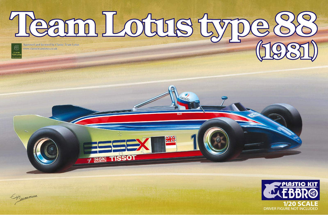 Ebbro No. 11 Team Lotus Type 88 Formula 1 Racer 1981 1/20 Japanese Plastic Model Kit