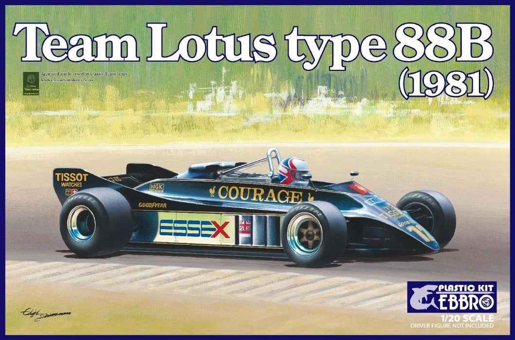 EBBRO 20010 Team Lotus Type 88B 1981 Kit de modèle en plastique à l'échelle 1/20