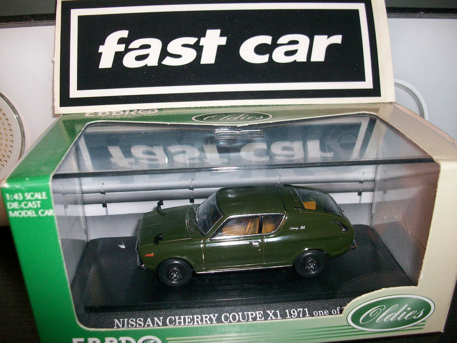 EBBRO 43541 Nissan Cherry Coupe X1 1971 Green 1/43 Scale