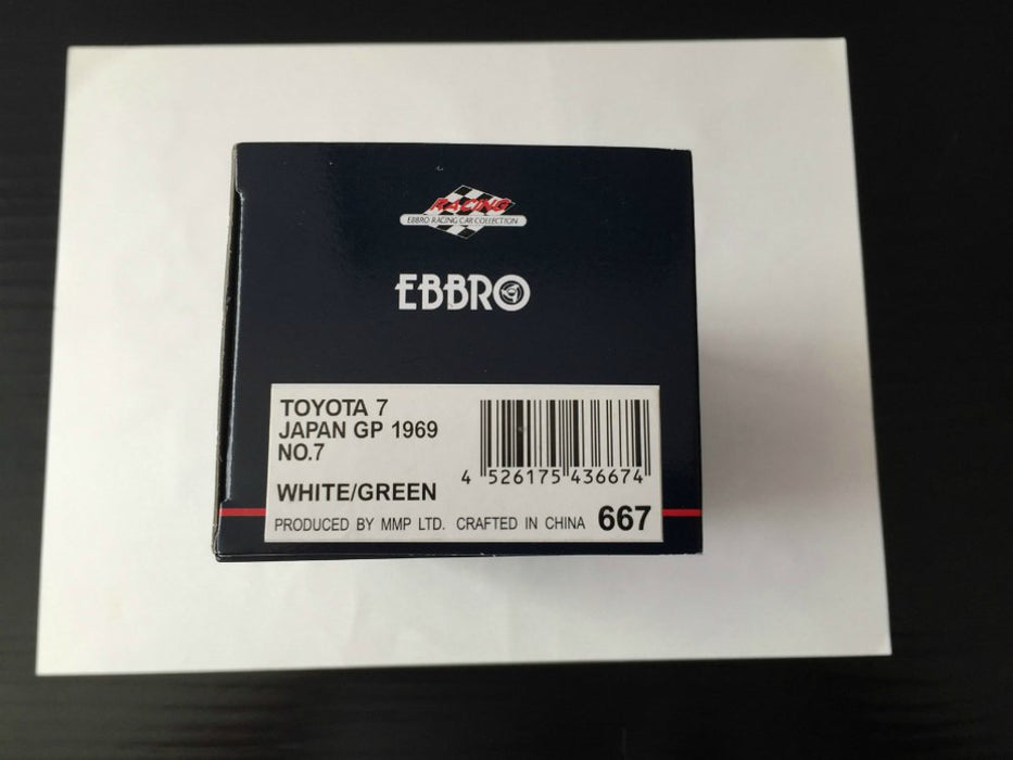 EBBRO 43667 Toyota 7 Japanese Gp 1969 No.7 White/Green 1/43 Scale