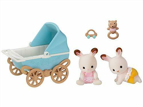 Epoch Twins And Furniture Set Of Sylvanian Families Chocolate Rabbit Df-14 - Japan Figure