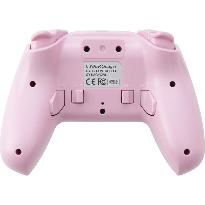 Cyber Gadget Wireless Gyro Controller - Switch White X Pink Fire/Rear Button