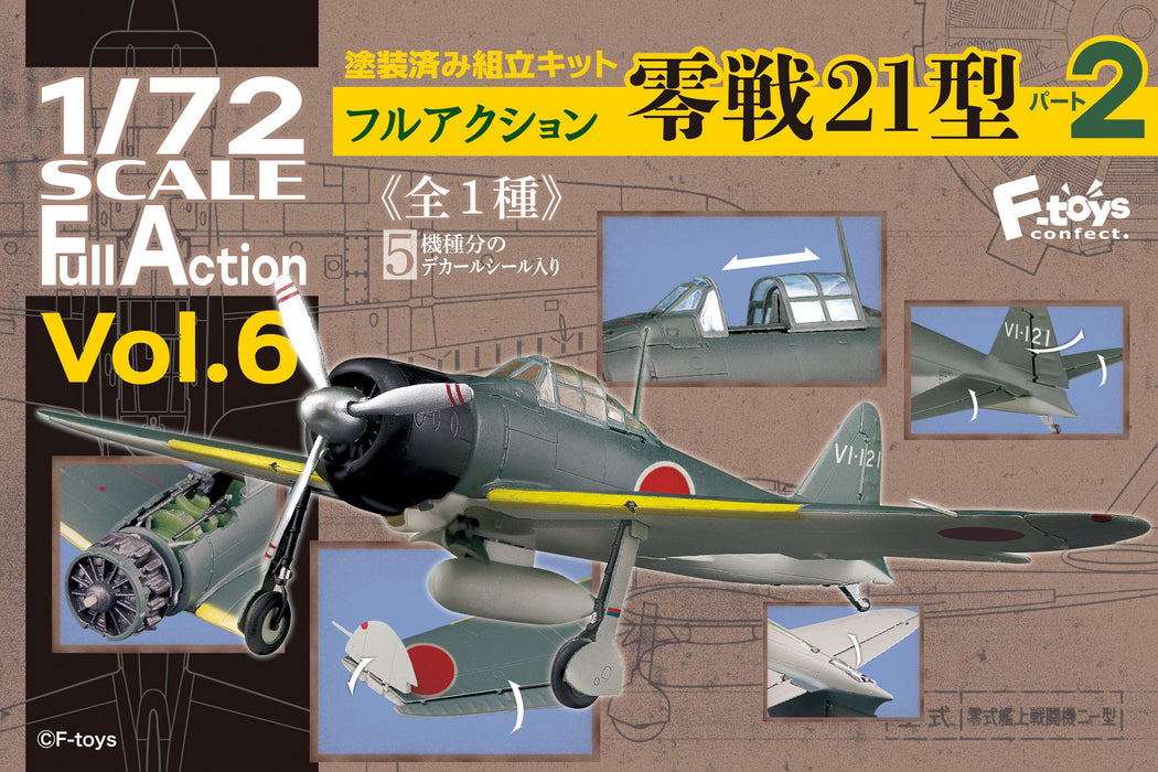 F-TOYS 1/72 Full Action Vol.6 Type 0 Model 21 Part.2 Pre-Painted Assembly Kit Candy Toy